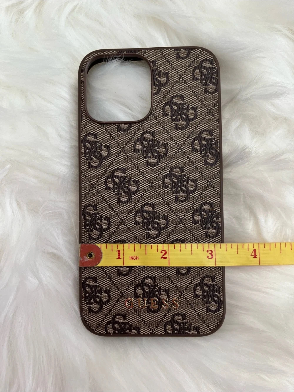 Guess Brown Monogram Logo iPhone Case
